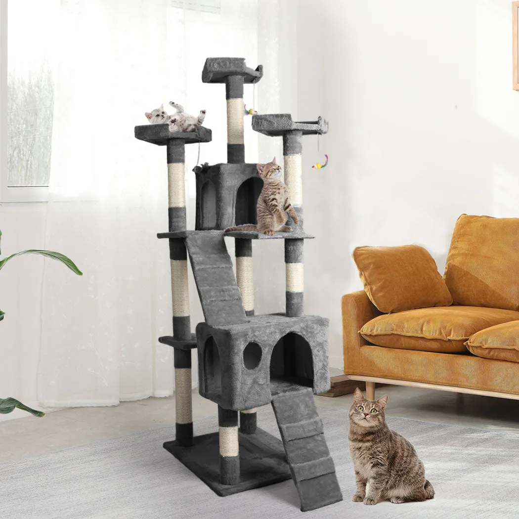 1.8M Cat Scratching Post Tree Gym House Condo Furniture Scratcher Tower Grey