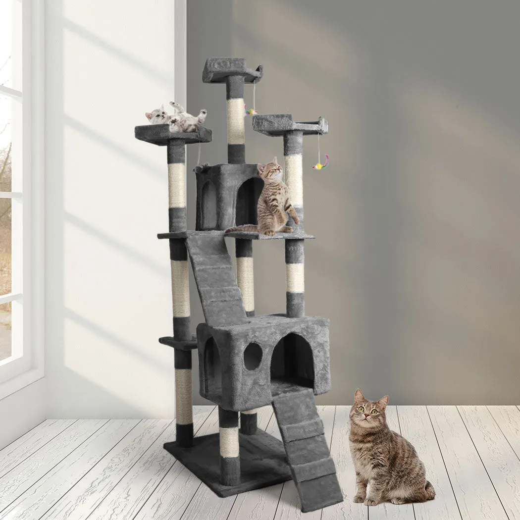 1.8M Cat Scratching Post Tree Gym House Condo Furniture Scratcher Tower Grey