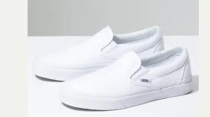 2 Pairs of True White Vans Slip On Shoes US Woman's Size 8, US Men's Size 7 Picture Design - Custom Order