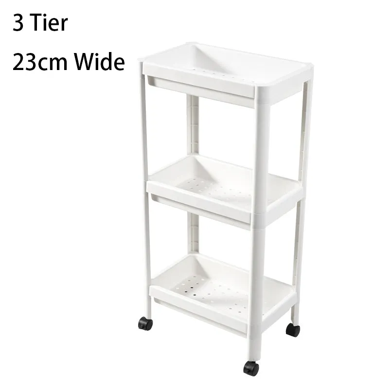 3 Tier Wide Slide-Out Trolley Rack Shelf Organizer