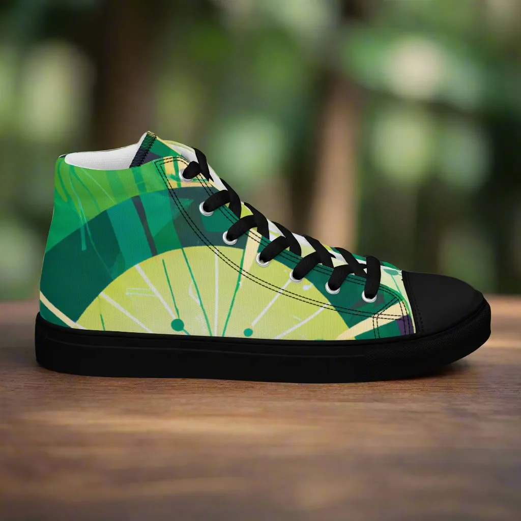 Abstract Green High Tops - Stand Out with Unique Style!