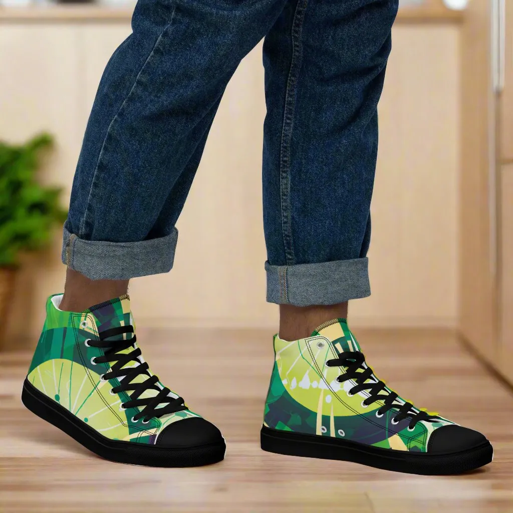 Abstract Green High Tops - Stand Out with Unique Style!