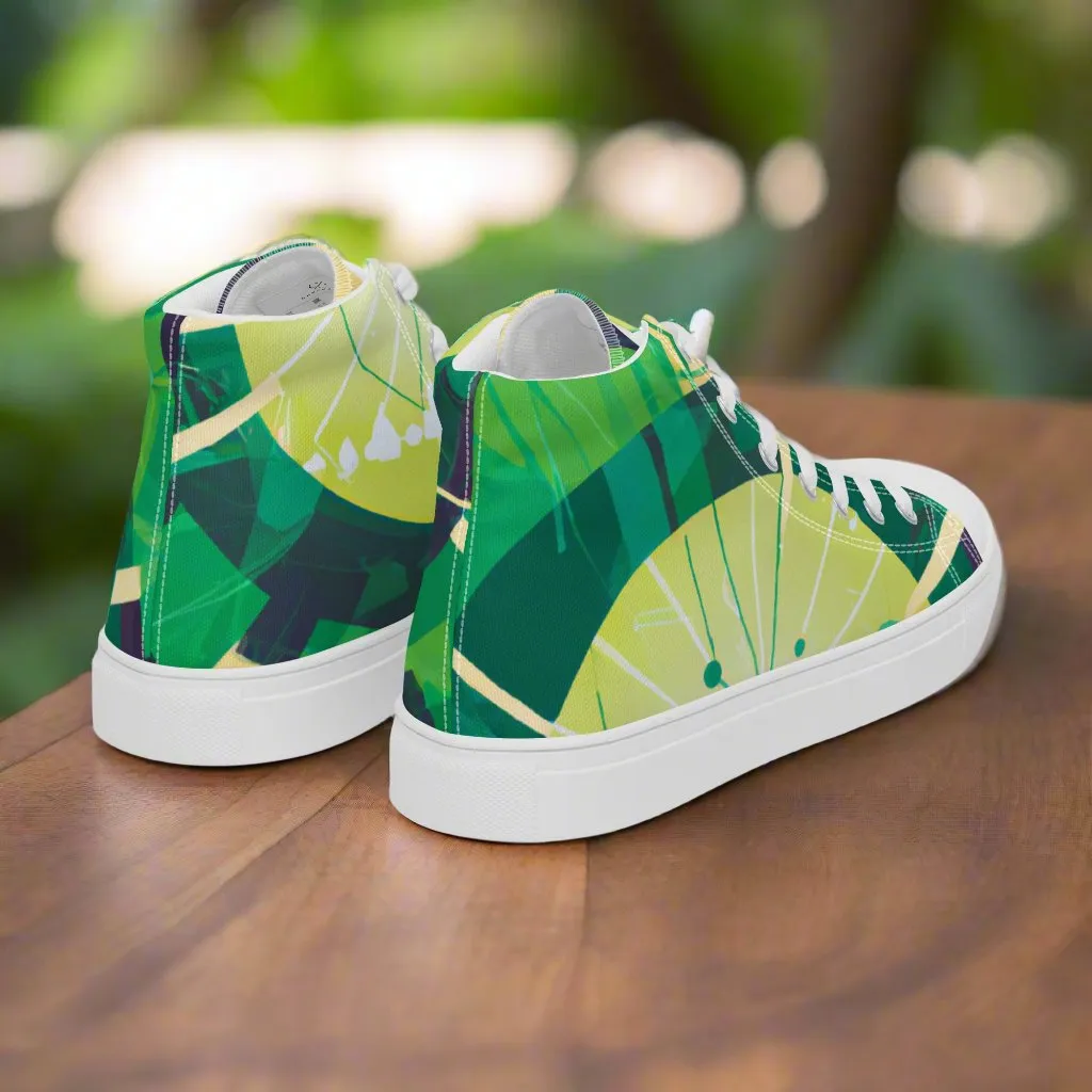 Abstract Green High Tops - Stand Out with Unique Style!