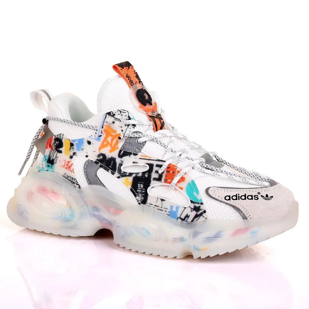 AD Super Star Suprskaa White With Multi-Coloured Side Designed Sneakers