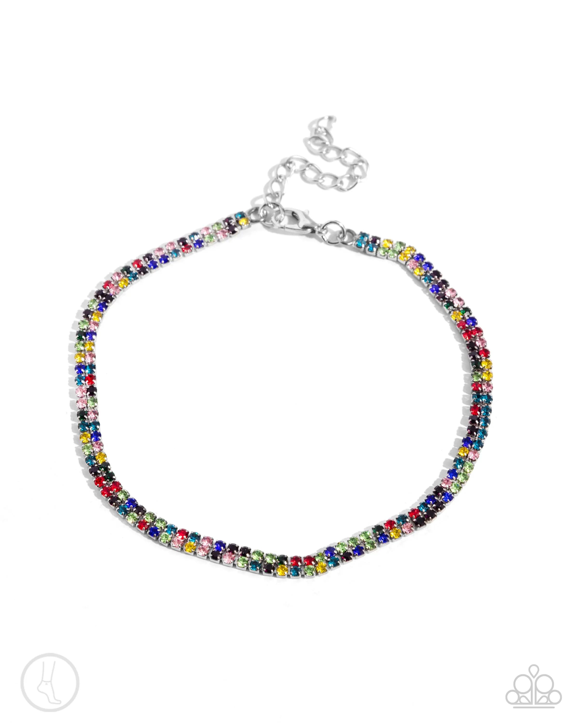 Adorable Anklet - Multi - Colorful Rhinestone Paparazzi Anklet