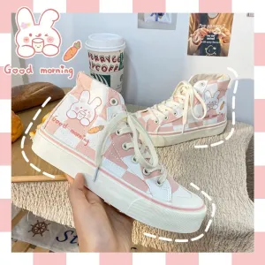 Advbridge Kawaii Shoes Women's Sneakers Sports Japanese Sweet Lolita Cute Girl Pink Students Canvas Platform Causal Female