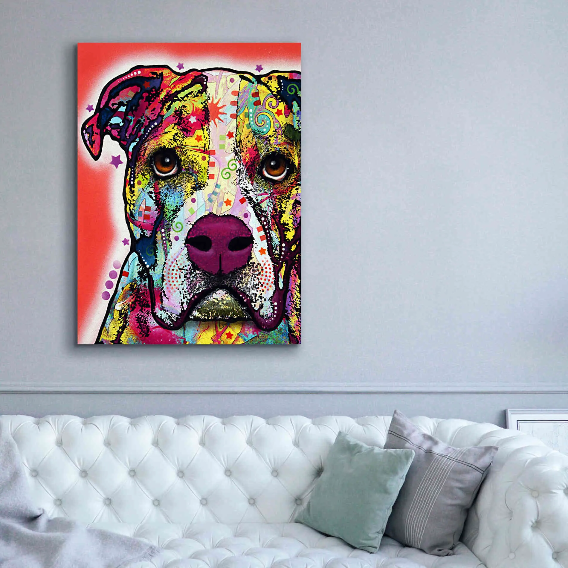 'American Bulldog 1' by Dean Russo, Giclee Canvas Wall Art