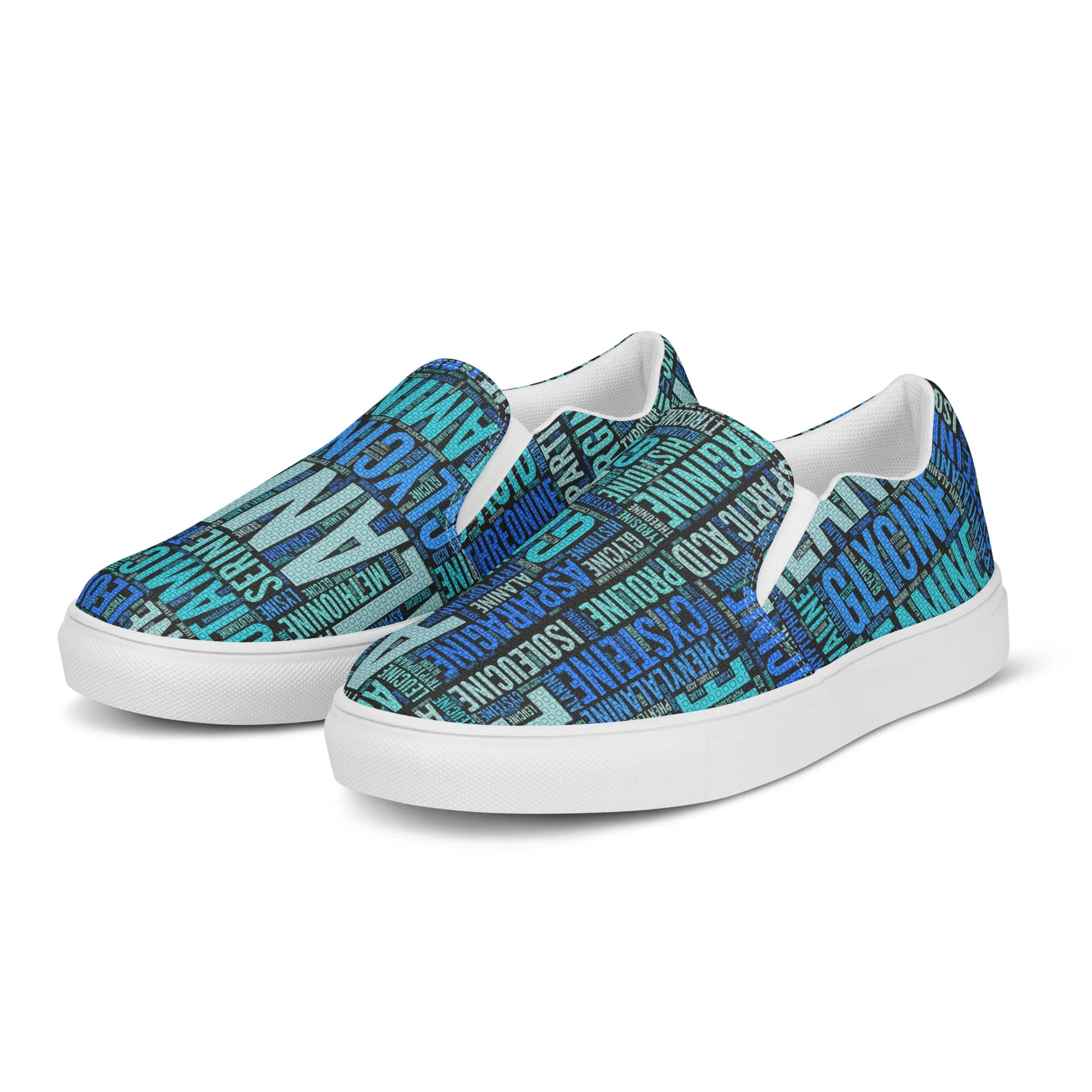 Amino Acid Word Cloud Men’s slip-on canvas shoes