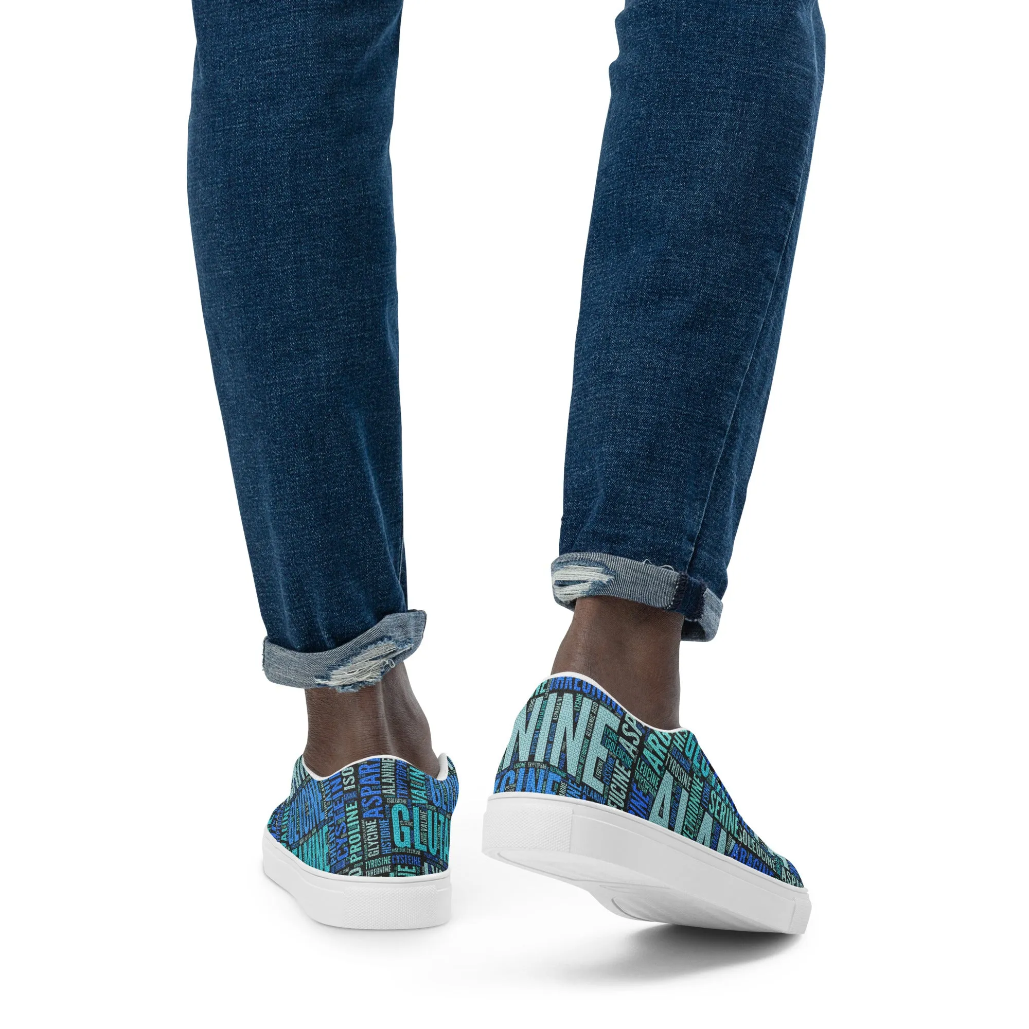 Amino Acid Word Cloud Men’s slip-on canvas shoes