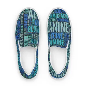 Amino Acid Word Cloud Men’s slip-on canvas shoes