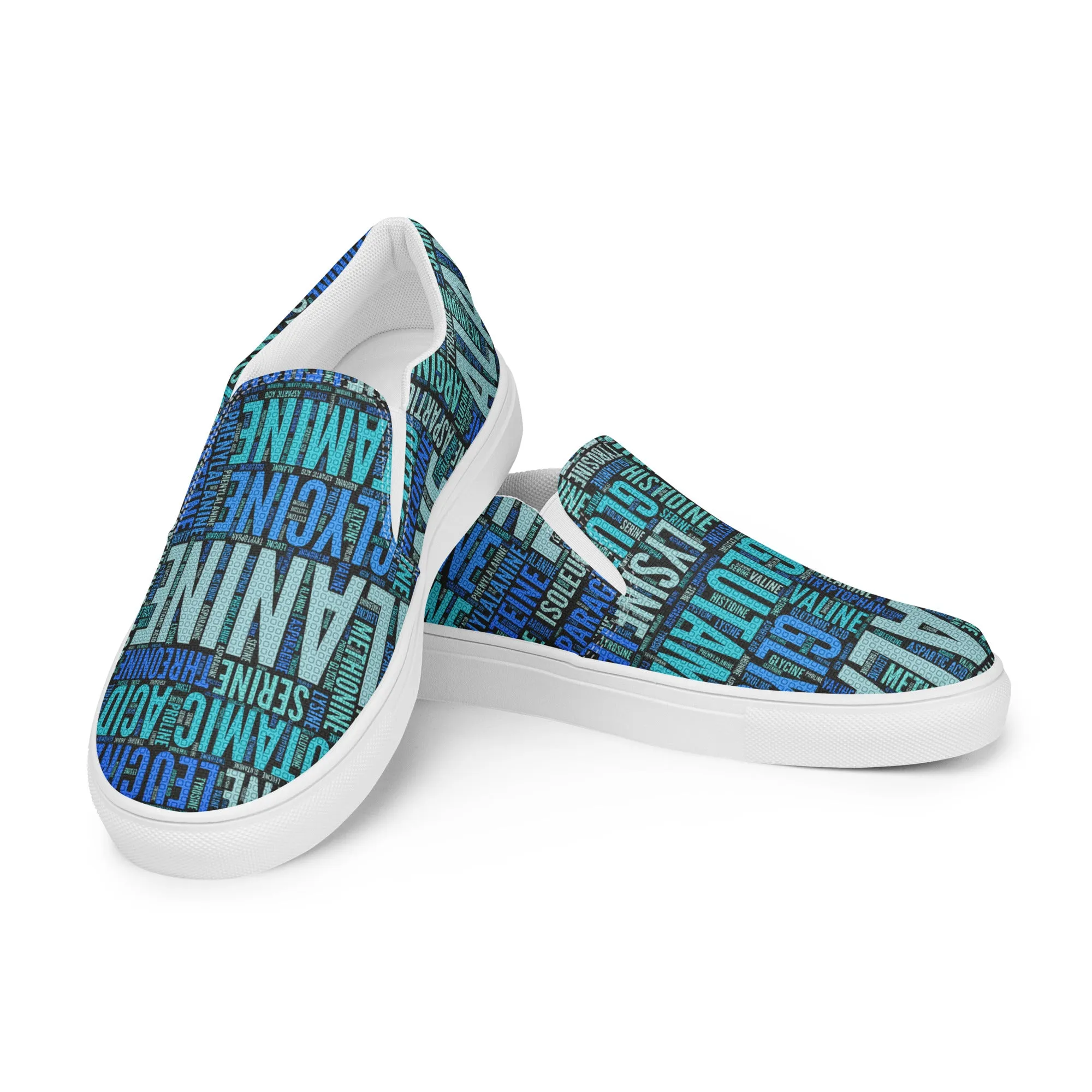 Amino Acid Word Cloud Men’s slip-on canvas shoes