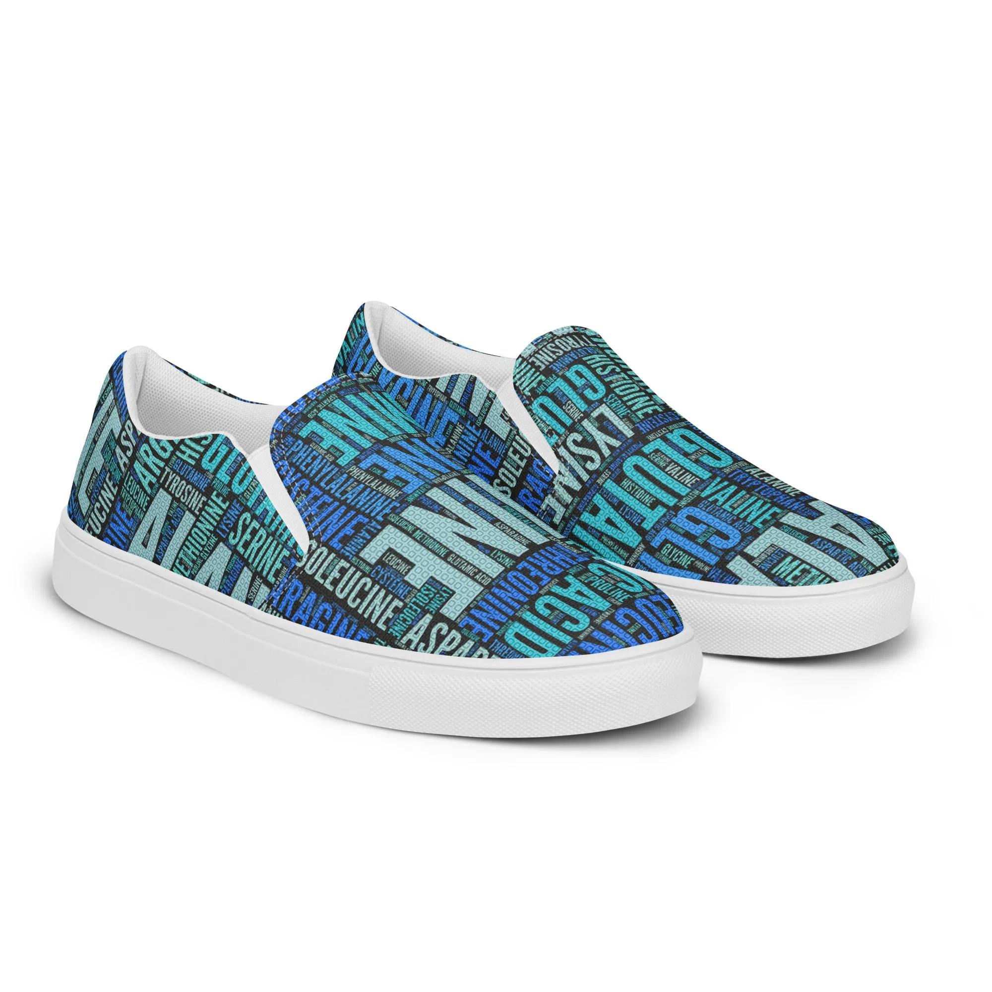 Amino Acid Word Cloud Men’s slip-on canvas shoes