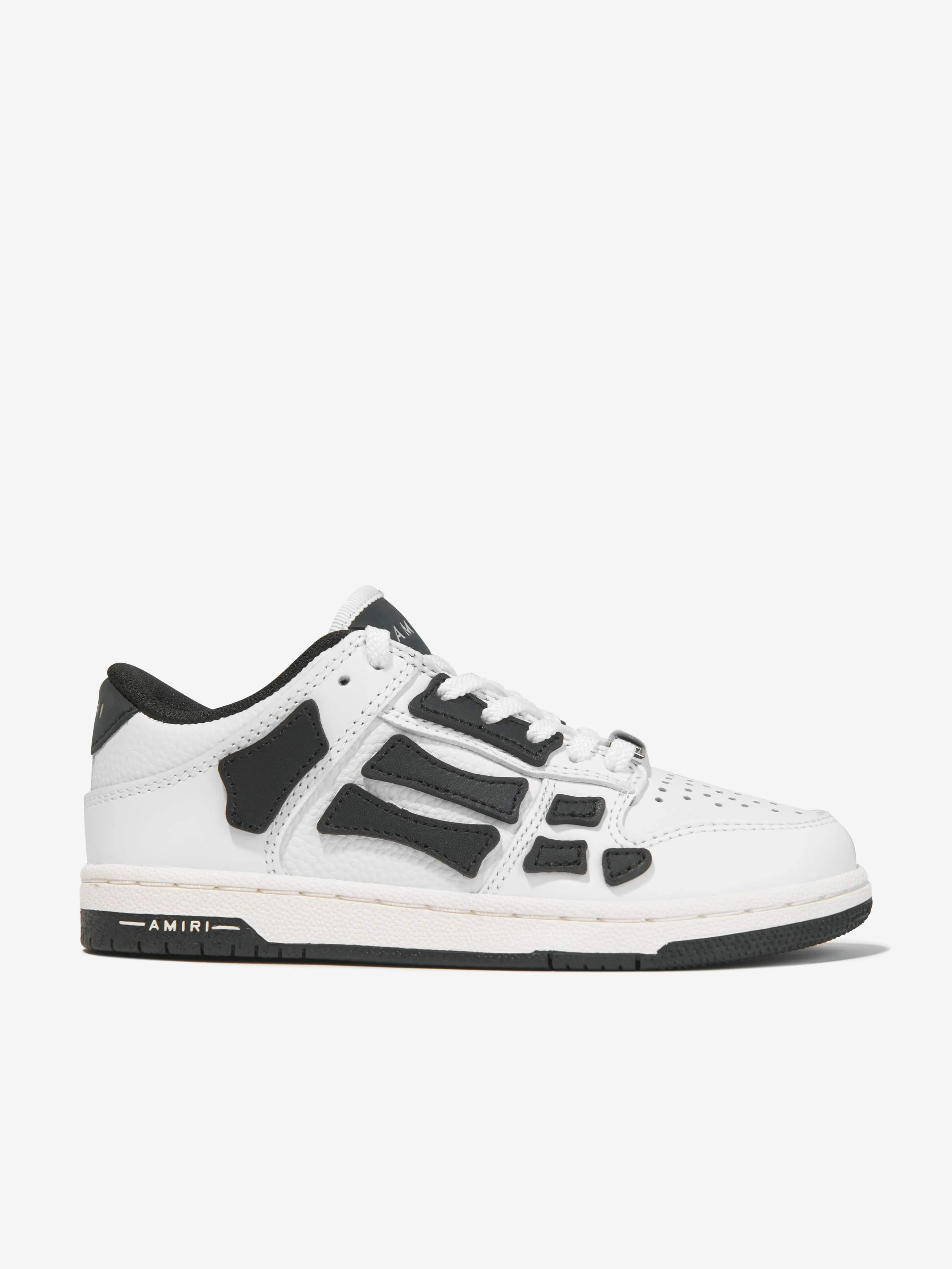 Amiri Kids Leather Skeleton Top Low Trainers in White