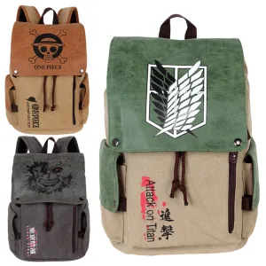 Anime Backpack School Bag BackPack Attack on Titan Tokyo Avengers One Piece Green Valley Canvas School Bag