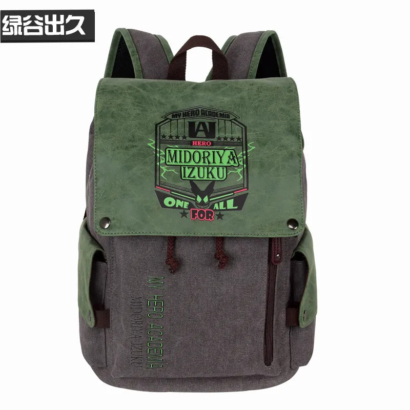 Anime Backpack School Bag BackPack Attack on Titan Tokyo Avengers One Piece Green Valley Canvas School Bag