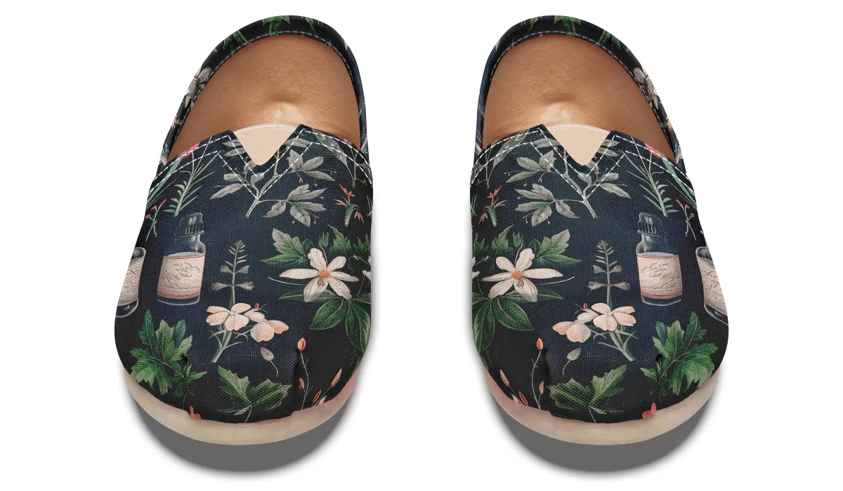 Apothecary Haven Espadrilles - Lightweight Canvas Slip-Ons with Elastic V for Easy Comfort