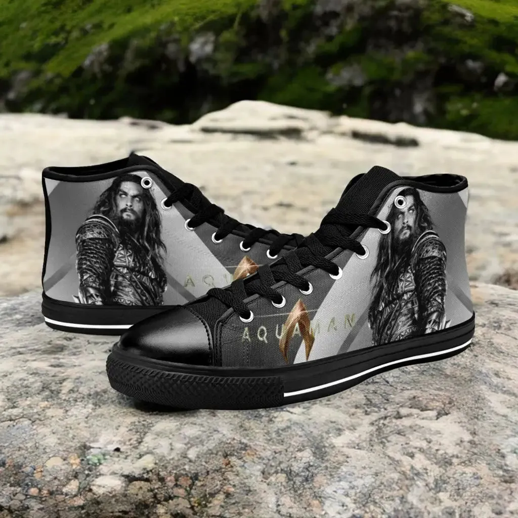 Aquaman Justice League Shoes High Top Sneakers for Kids and Adults