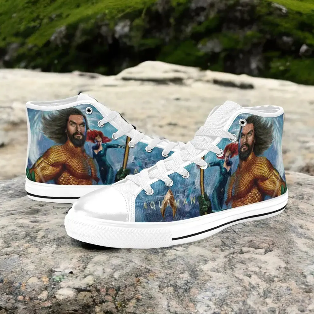 Aquaman Mera Justice League Shoes High Top Sneakers for Kids and Adults