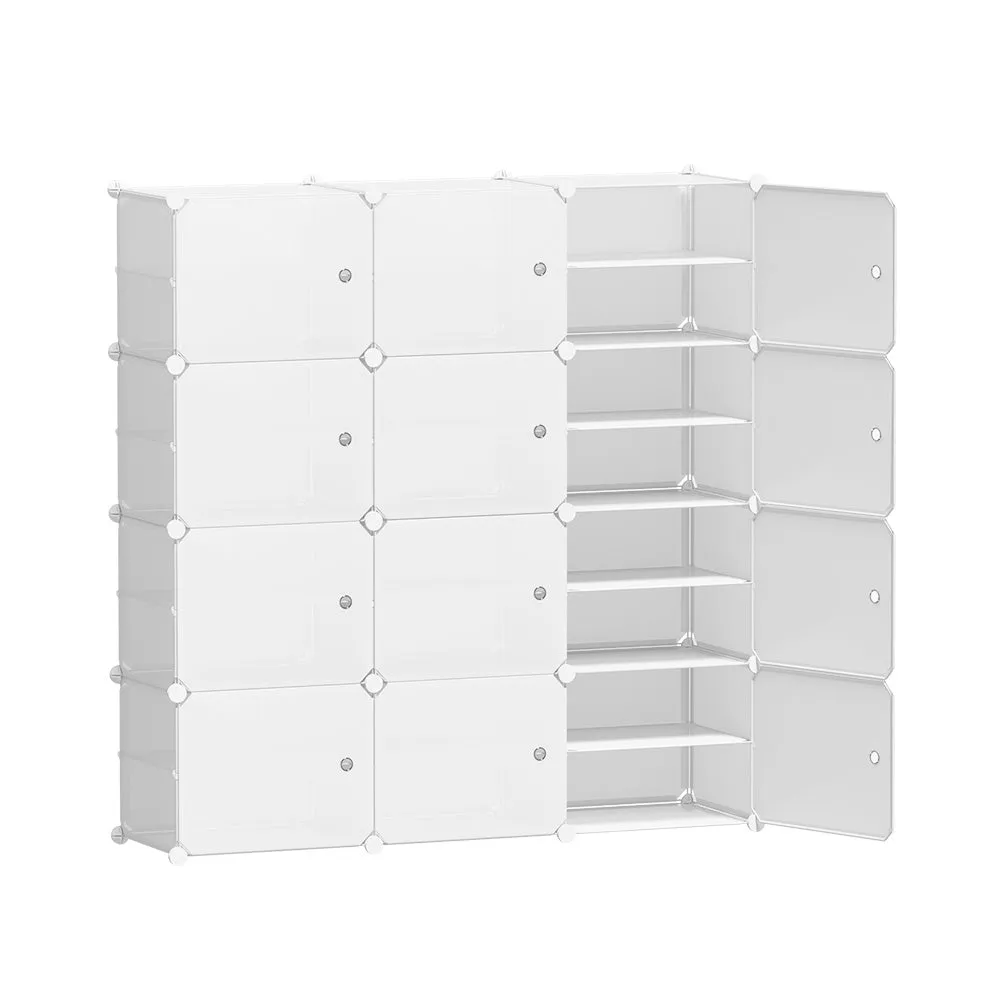 Artiss DIY Shoe Box Shoe Cabinet White Storage Cube Portable Organiser Stand