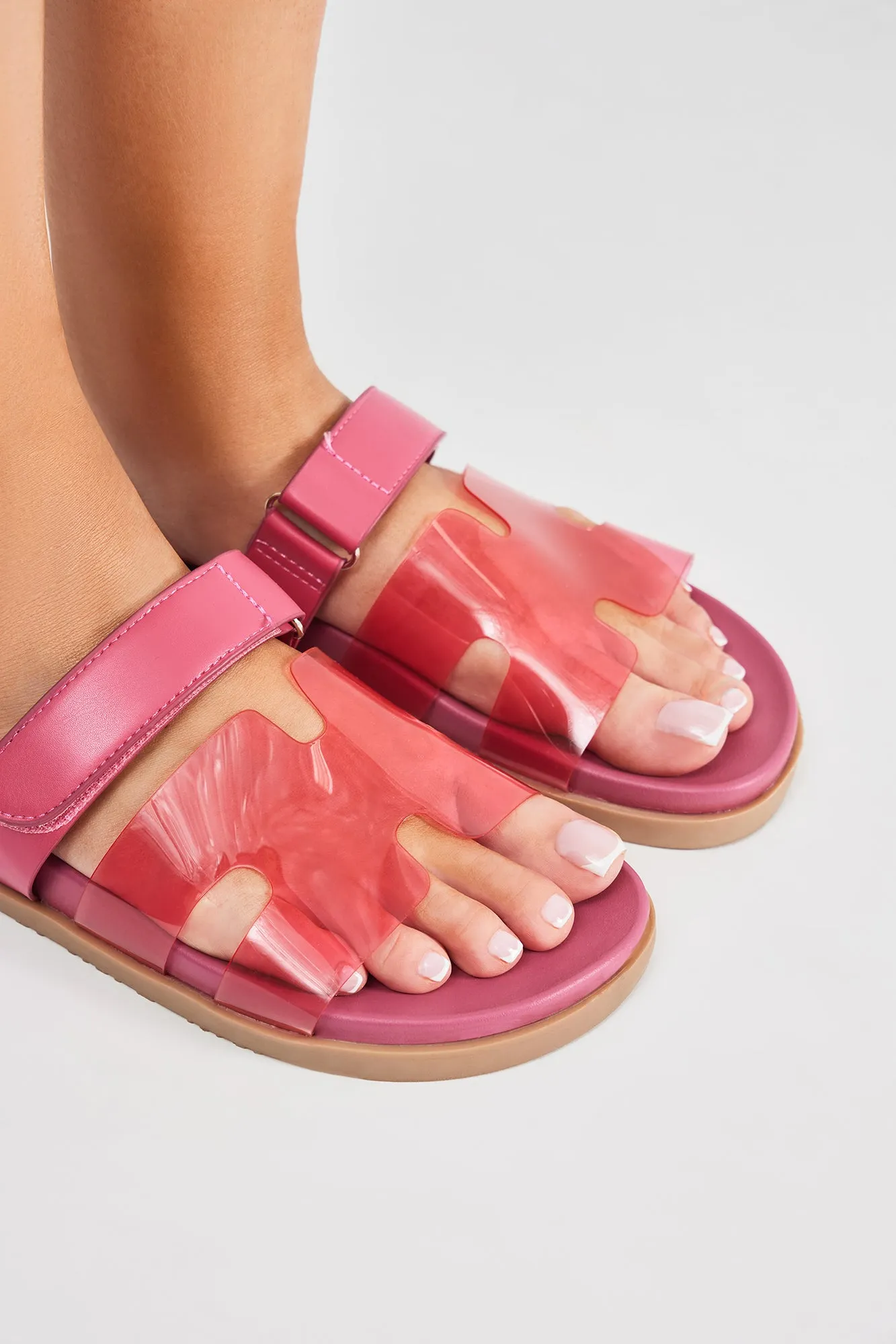 Ayana Clear Casual Slides - Pink