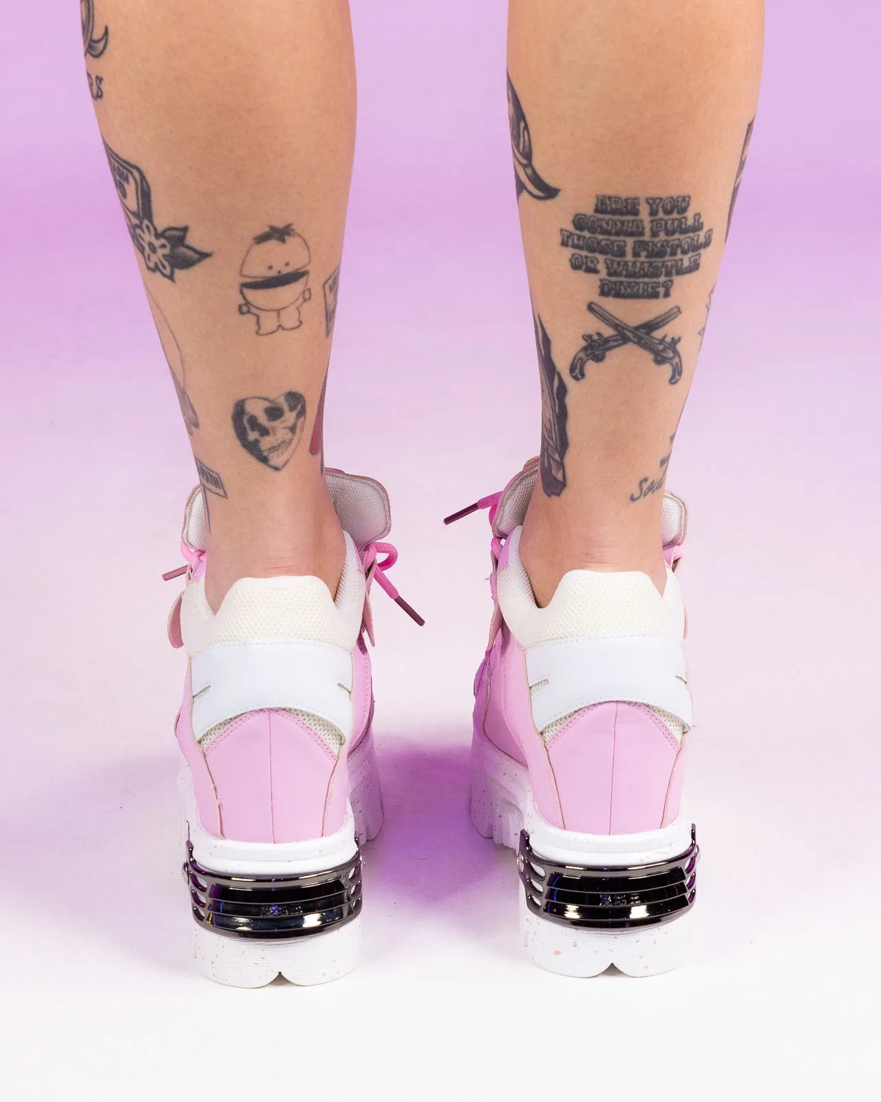 Baby Pink Guava Wedge Sneakers