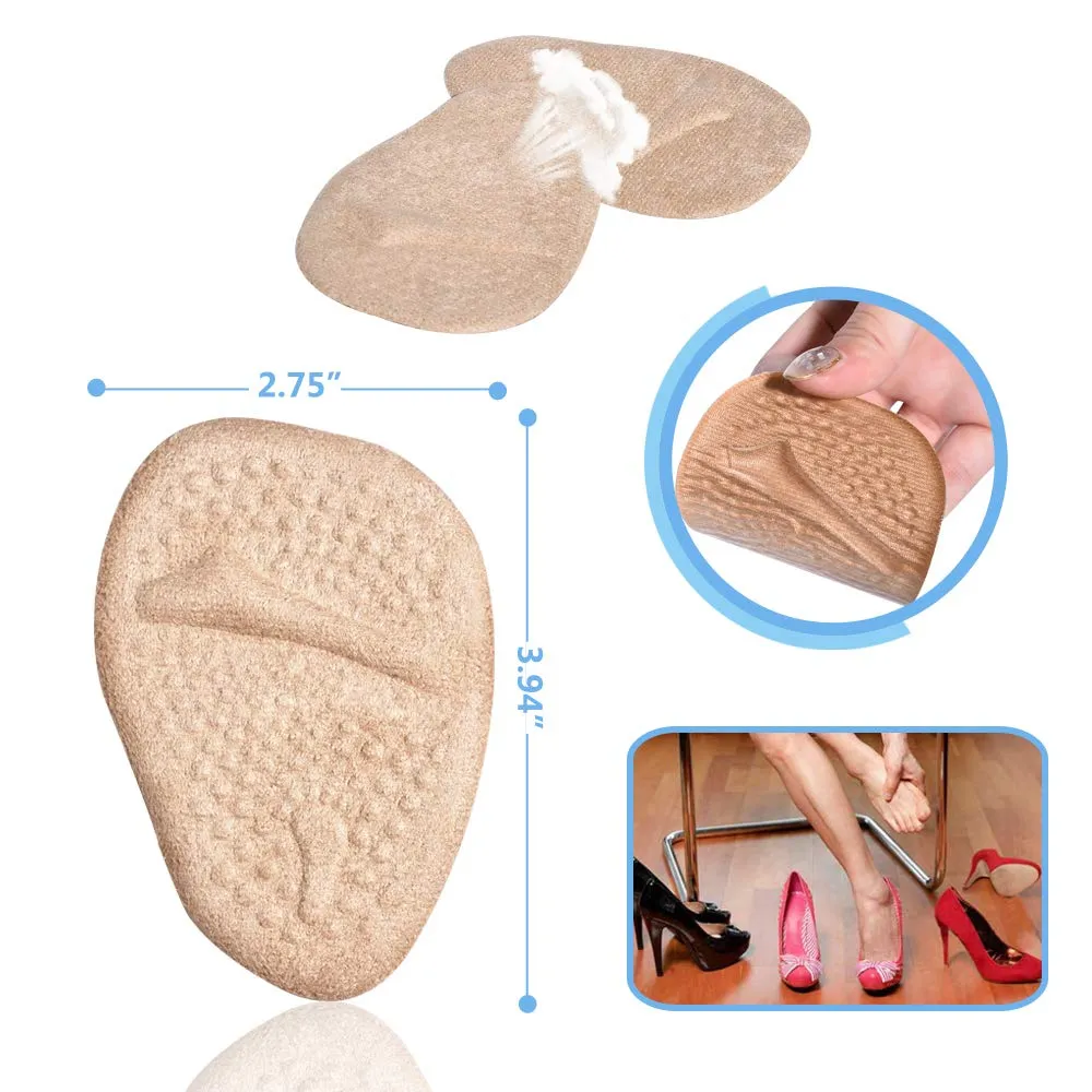 Ball of Foot Cushions, Metatarsal Pads, High Heel Inserts, Forefoot Cushions, Soft Gel Insole Pads, Idea for Mortons Neuroma & Metatarsal Foot Pain Relief – Women＆Men (12PCS/6Pairs) 1 Pair (Pack of 6)