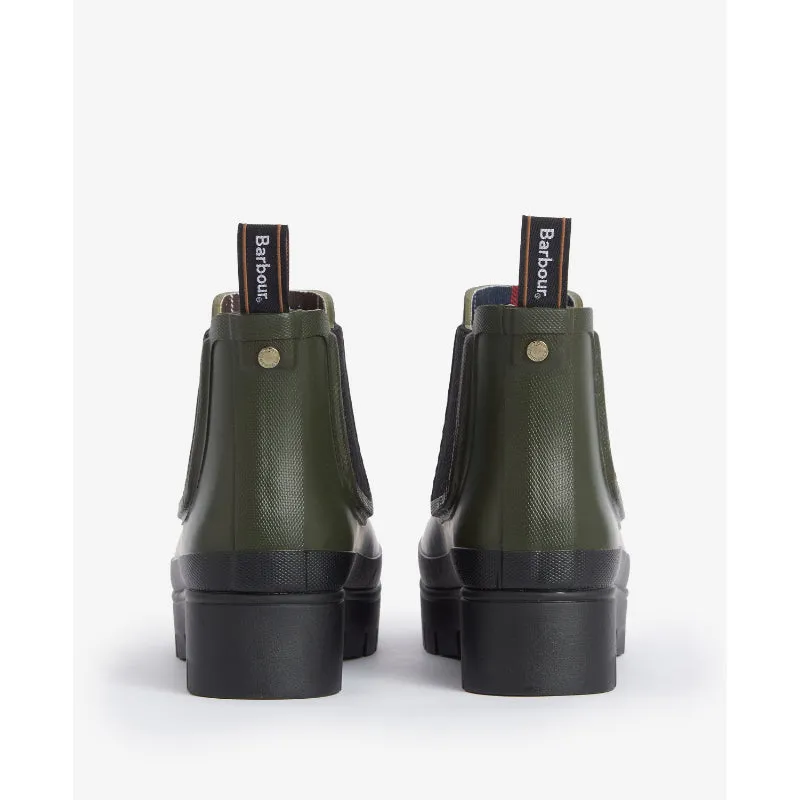 Barbour Halton Ladies Chelsea Wellington Boot - Olive/Black