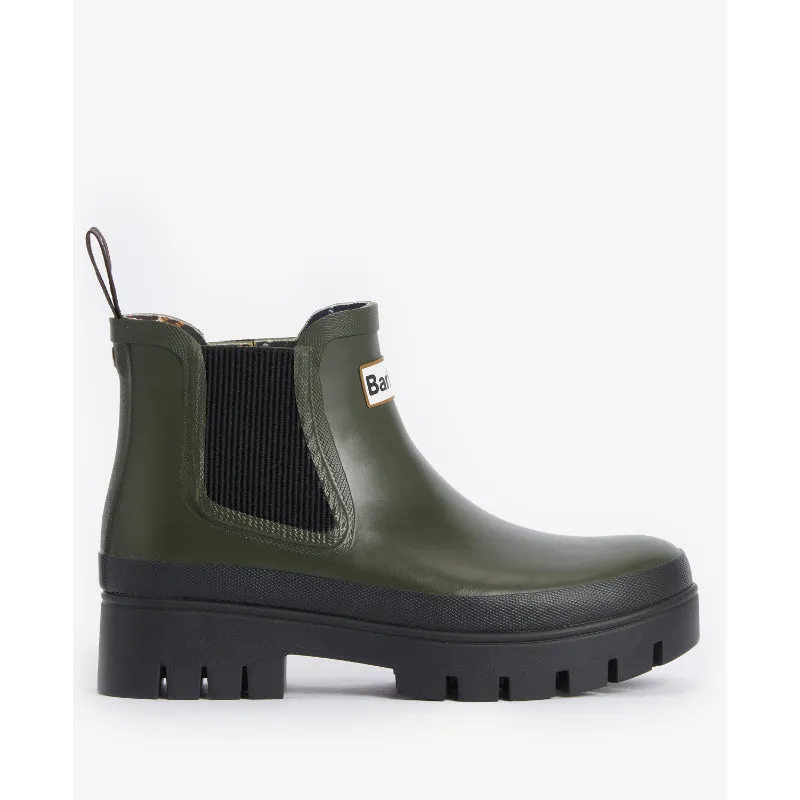 Barbour Halton Ladies Chelsea Wellington Boot - Olive/Black