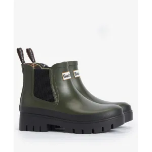 Barbour Halton Ladies Chelsea Wellington Boot - Olive/Black