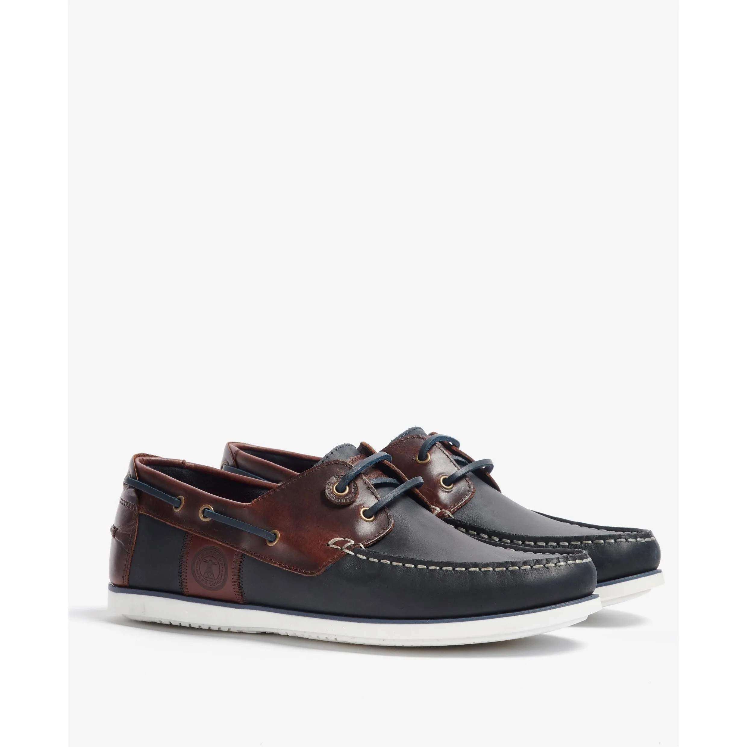 Barbour Wake Leather Boat Shoe Navy/Brown MFO0684NY71