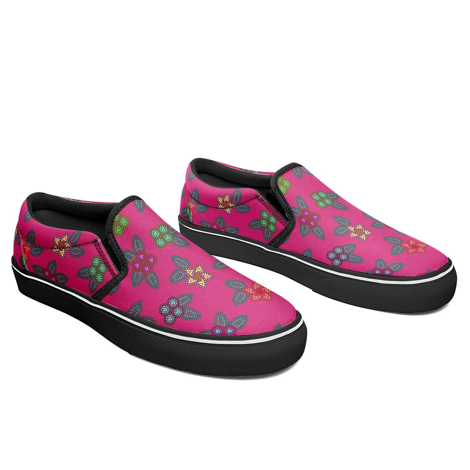 Berry Flowers Otoyimm Kid's Canvas Slip On Shoes