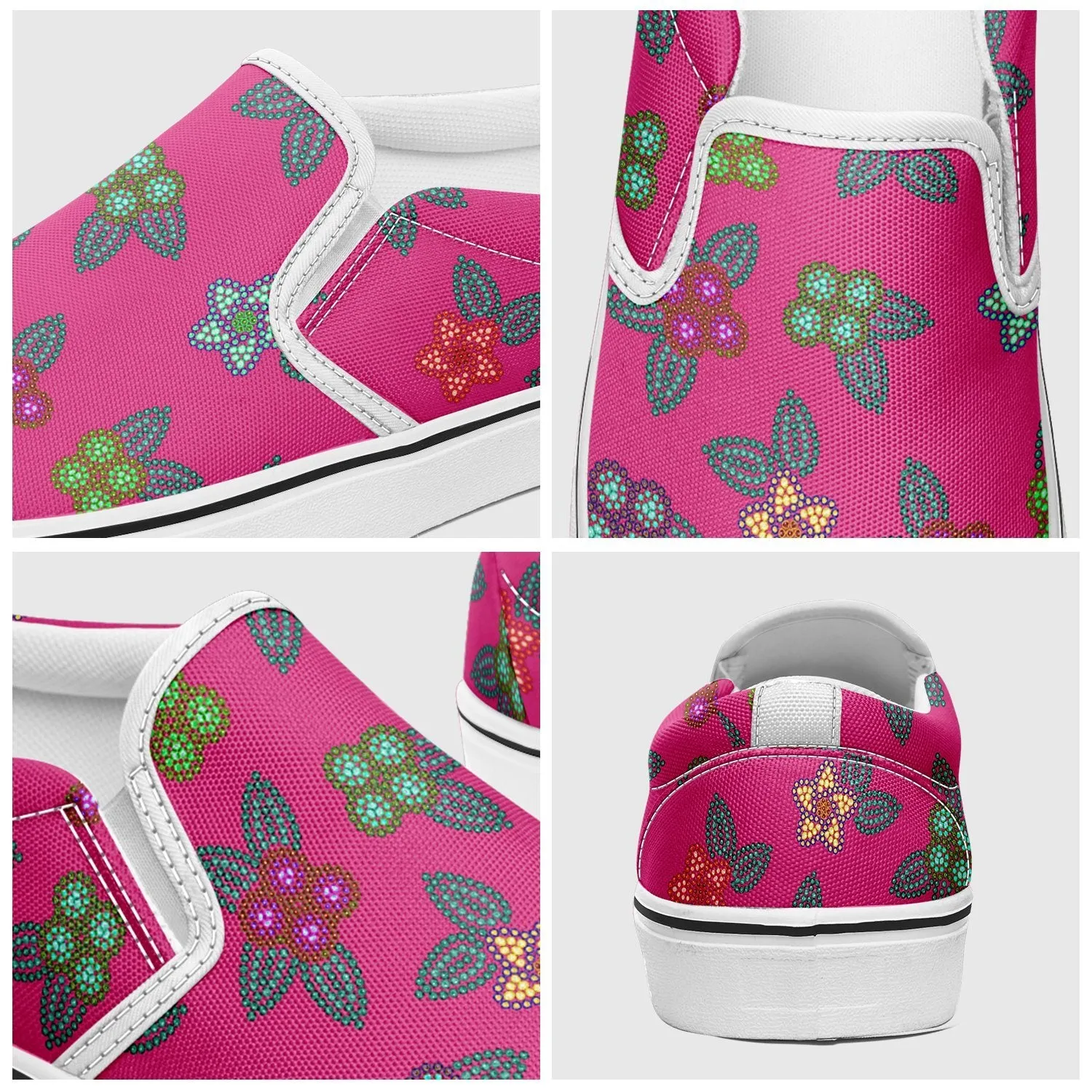 Berry Flowers Otoyimm Kid's Canvas Slip On Shoes