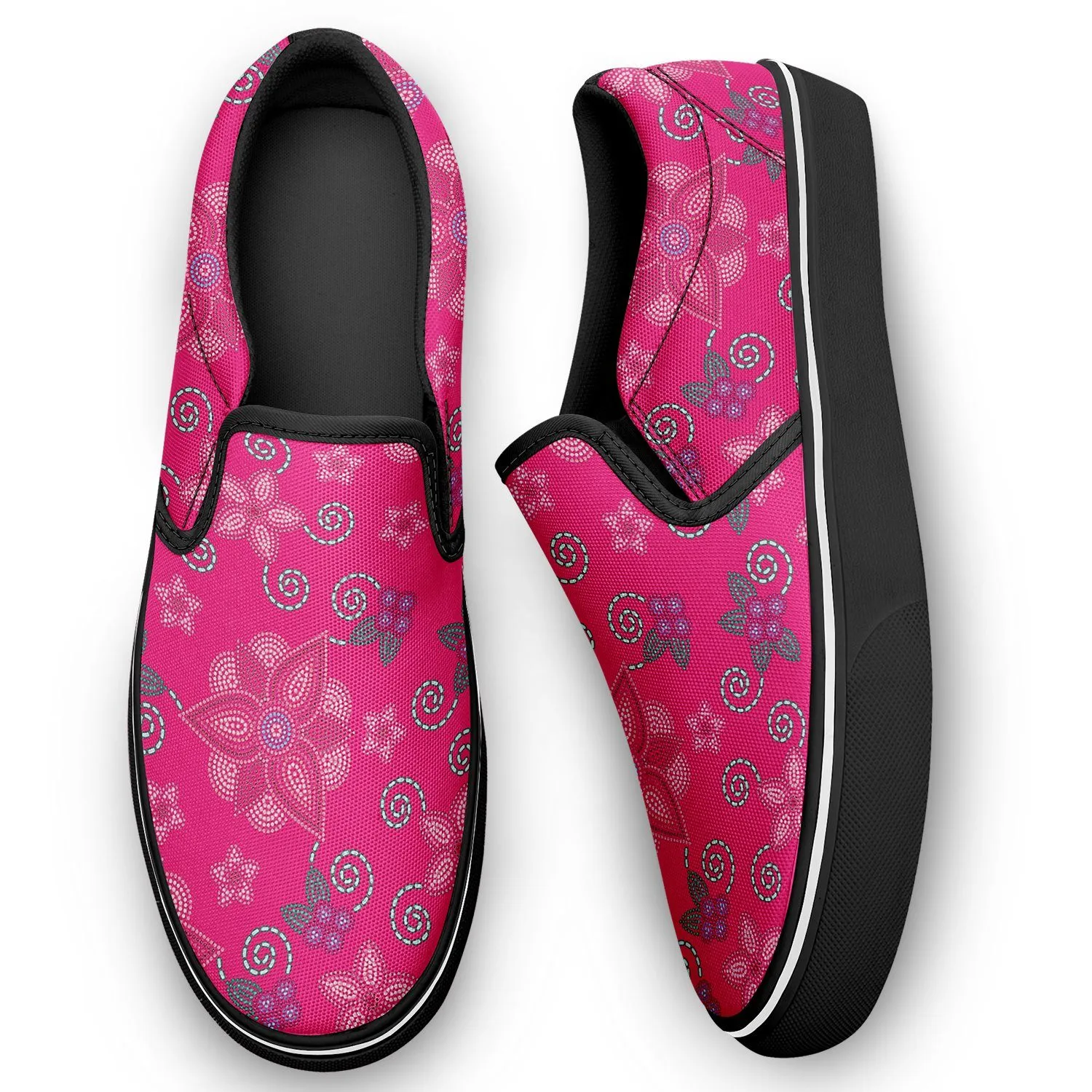 Berry Picking Pink Otoyimm Kid's Canvas Slip On Shoes