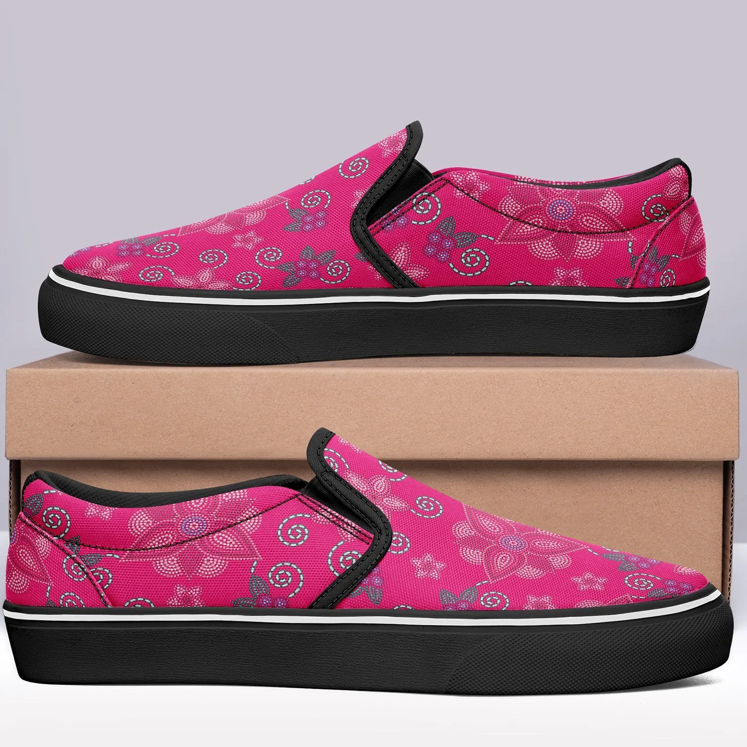 Berry Picking Pink Otoyimm Kid's Canvas Slip On Shoes