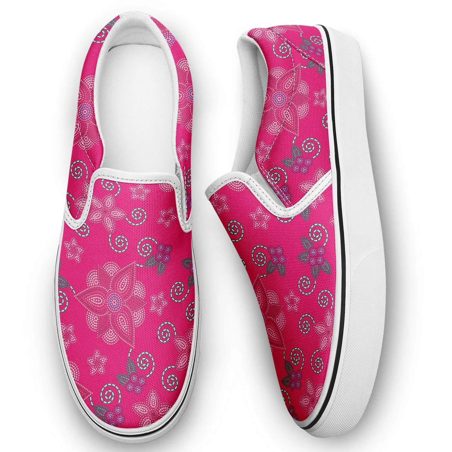 Berry Picking Pink Otoyimm Kid's Canvas Slip On Shoes