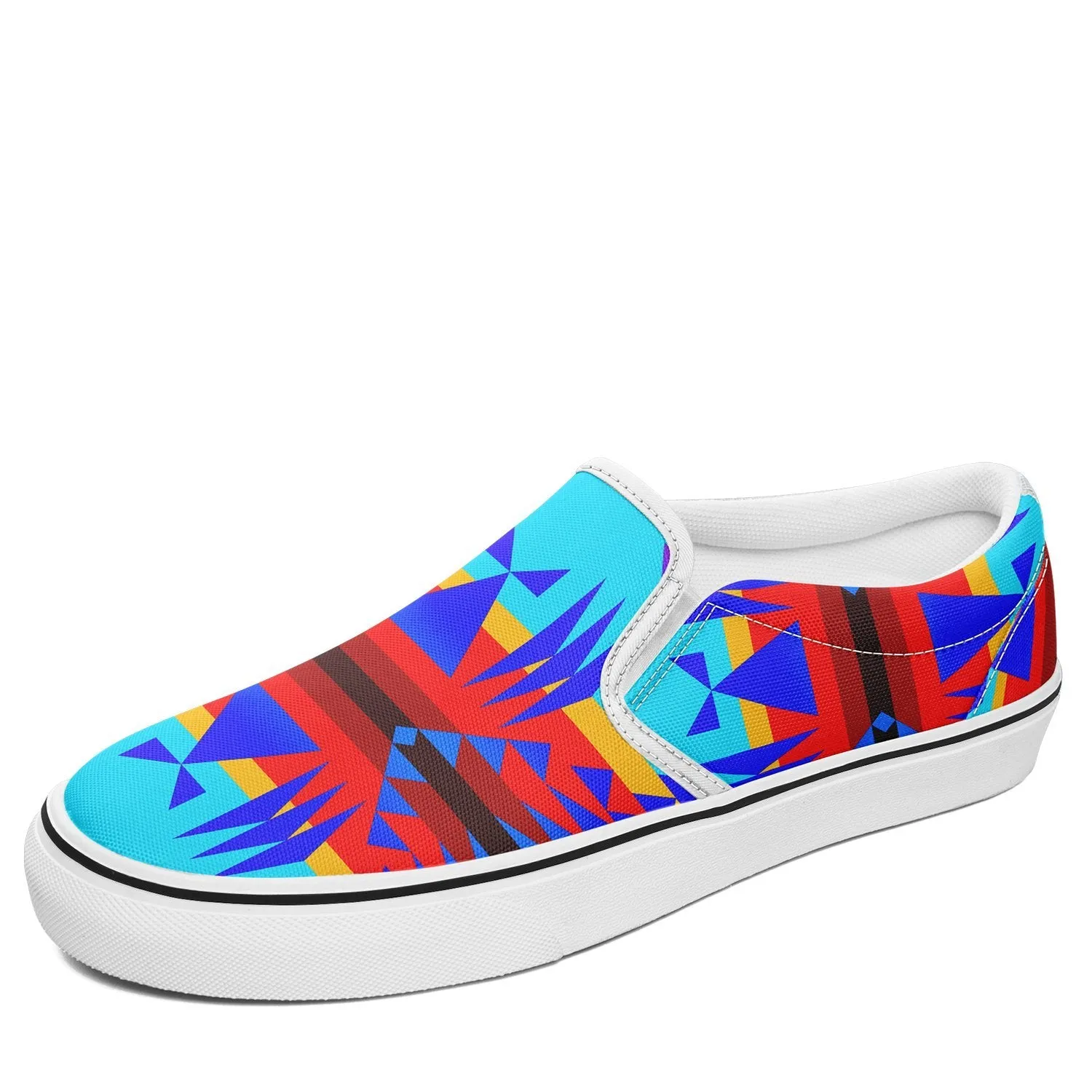 Between the Mountains Blue Otoyimm Kid's Canvas Slip On Shoes