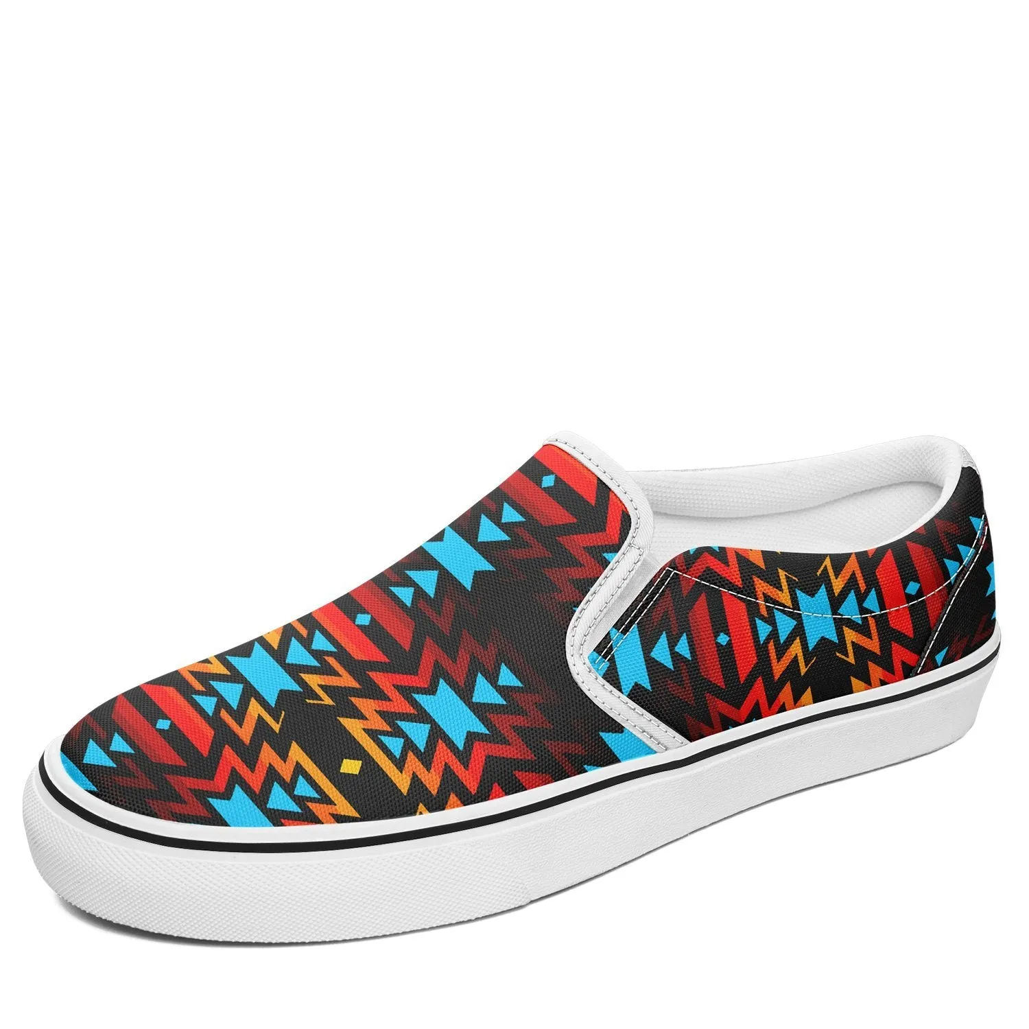 Black Fire and Sky Otoyimm Kid's Canvas Slip On Shoes