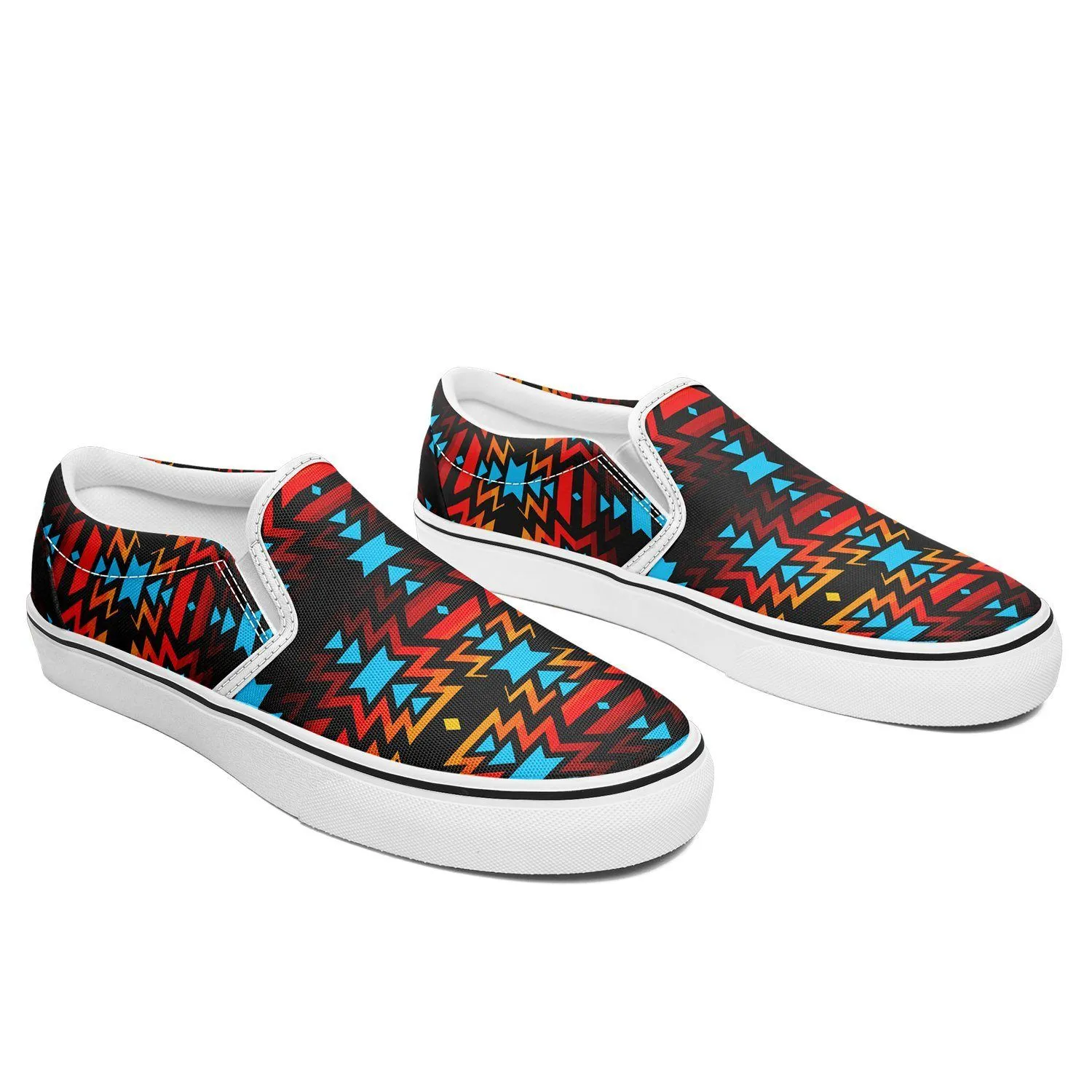 Black Fire and Sky Otoyimm Kid's Canvas Slip On Shoes