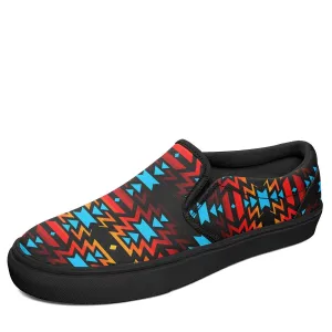 Black Fire and Sky Otoyimm Kid's Canvas Slip On Shoes