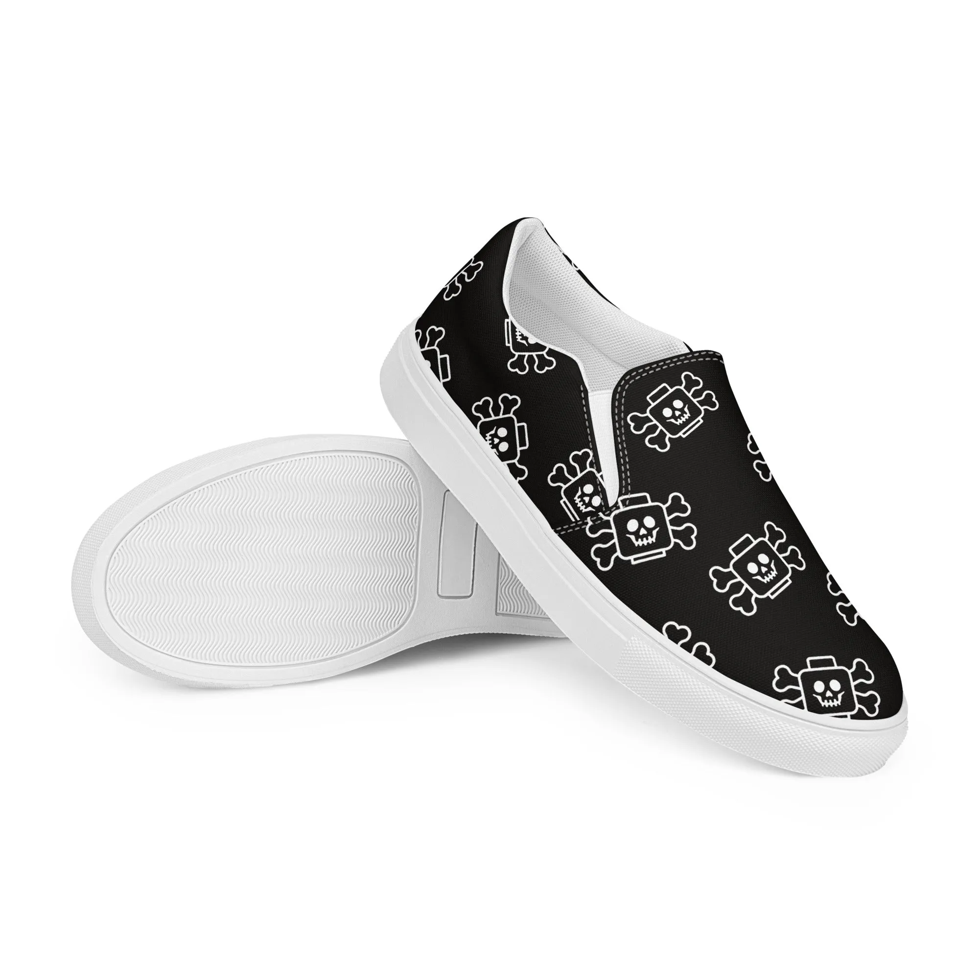 Black Skeleton Women’s slip-on canvas shoes