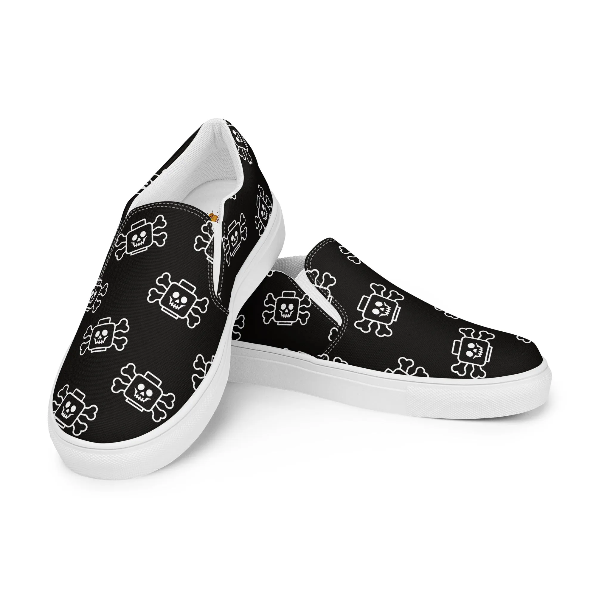 Black Skeleton Women’s slip-on canvas shoes