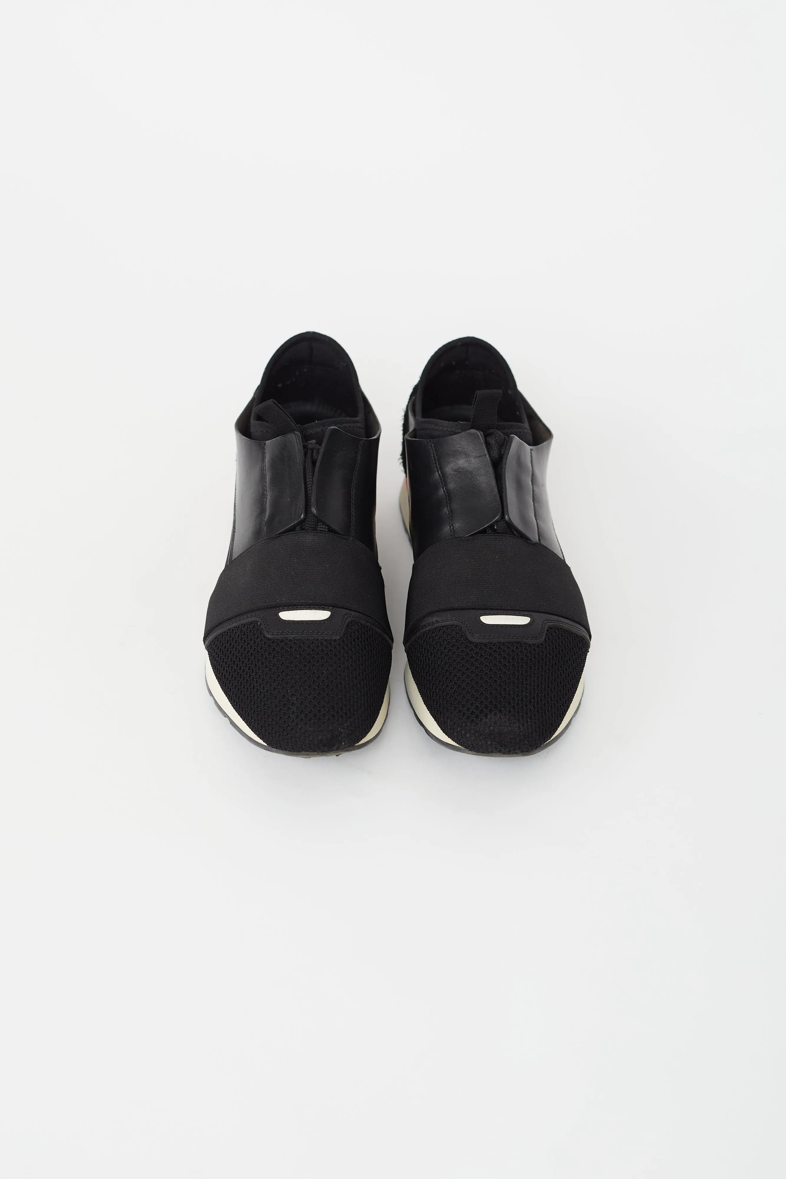 Black Textile & Leather Sneaker