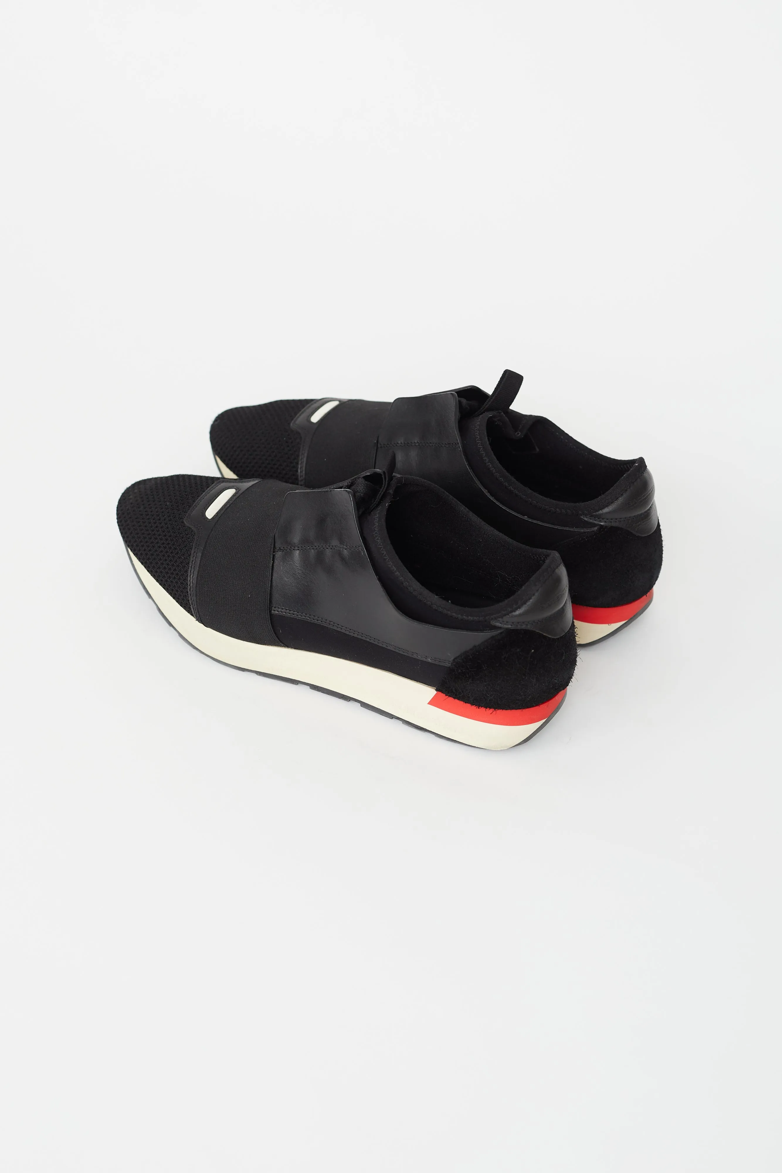 Black Textile & Leather Sneaker