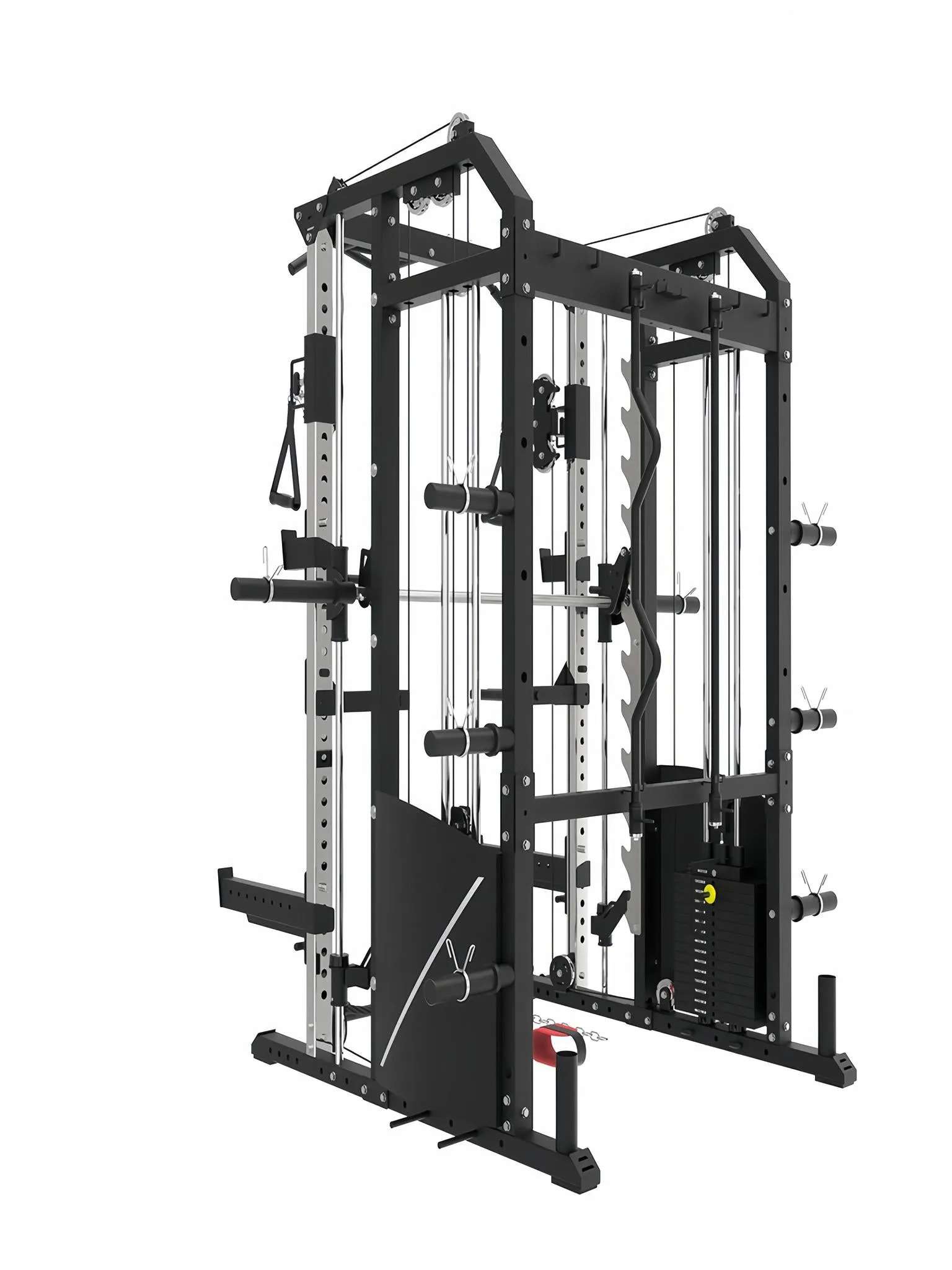 BLAZZED PLUS ALL-IN-ONE FUNCTIONAL TRAINER CABLE CROSSOVER CAGE HOME GYM W/ SMITH MACHINE WITH LAT SEAT ATTACHMENT  BD-MPR-M3-A