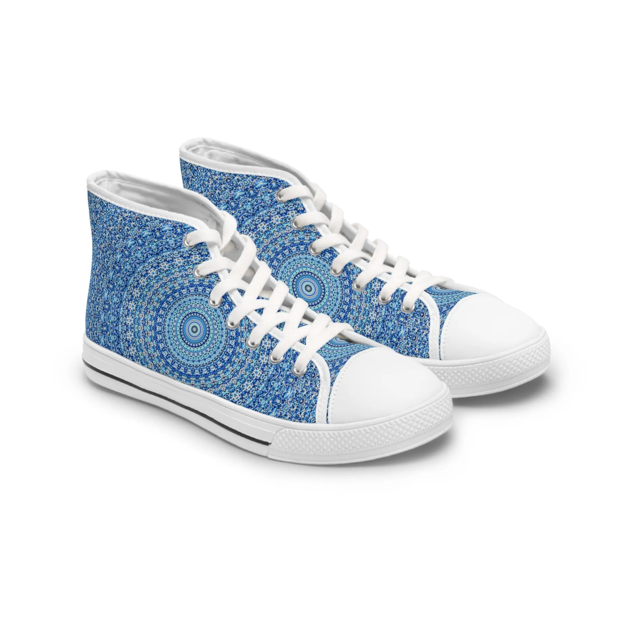 Blue Mandala - Inovax Women's Hight Top Sneakers