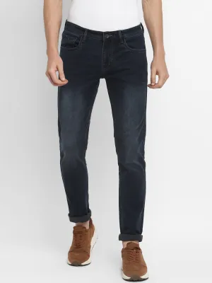 Blue Narrow Fit Cotton Stretch Jeans