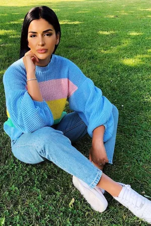 Blue Nude and Yellow Striped Jumper - Ammie