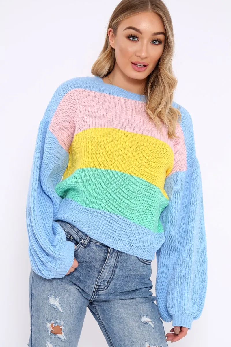 Blue Nude and Yellow Striped Jumper - Ammie