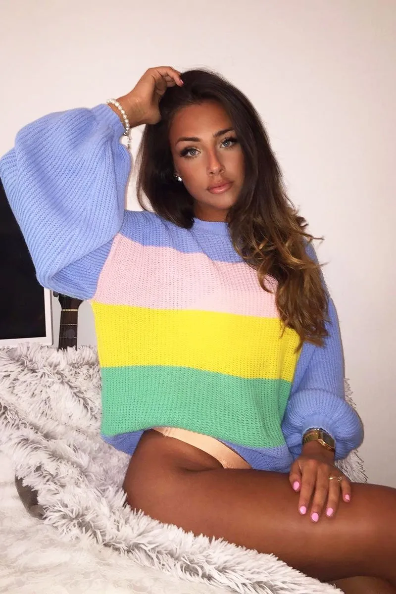 Blue Nude and Yellow Striped Jumper - Ammie