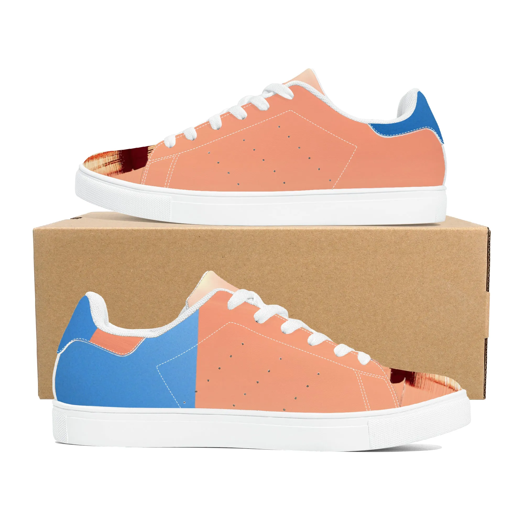 Blue Sail Vegan Leather Sneakers | Low Top Customized | Shoe Zero